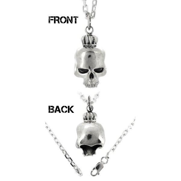 ネックレストップ メンズ シルバー クラウンスカル ベル ブランド