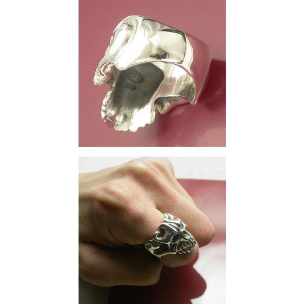 スカルリング　シルバー950刻印 リング メンズ シルバー スカル ドクロ ベロ出し 11-27号