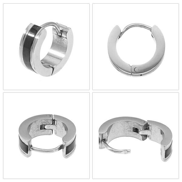 選べる3カラー 5.0mm幅 13.5mm ツートン フープピアス 1P 片耳用