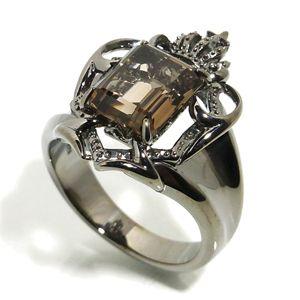 シルバーリング メンズ スモーキークォーツ 盾 17-23号 ブランド 指輪