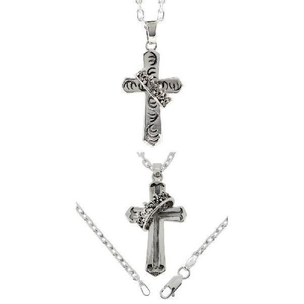 シルバーネックレス 925 十字架 クロス 銀 本物 クラウン 人気 売れ筋 ネックレス メンズ シルバー クロス クラウン 人気 かっこいい