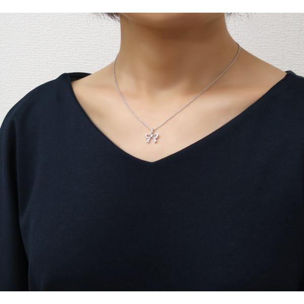 041nq【大人可愛い】ネックレス リボン 蝶 S925 シルバー 人気 シンプル リボン ネックレス 蝶々結び シルバー華奢 韓国 韓国