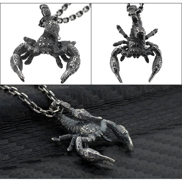 蠍 ネックレス メンズ シルバー サソリ 燻し リアル スコーピオン