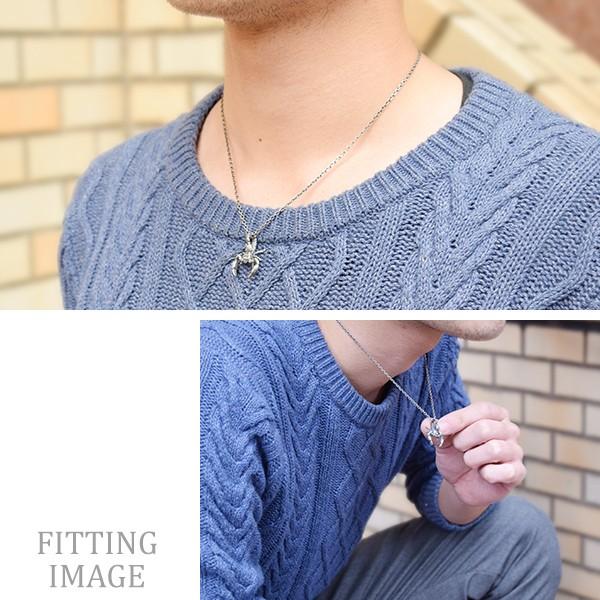 蠍 ネックレス メンズ シルバー サソリ 燻し リアル スコーピオン