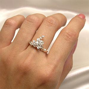 ダブルローズシルバーリング 7-13号 オシャレ かわいい 可愛い