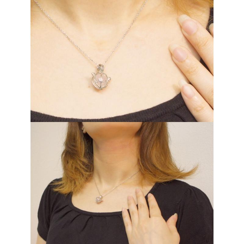 天然石 ネックレス 天使のかご 大 10mm ローズクォーツ ピンク