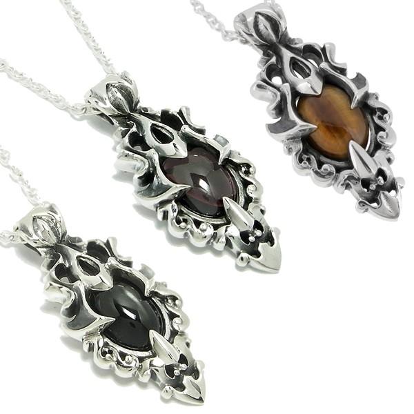 ネックレストップ メンズ シルバー クレスト ブラックスター 