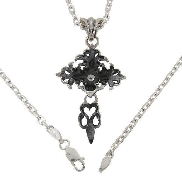 ネックレス メンズ シルバー ハート ダガー クロス 人気 かっこいい