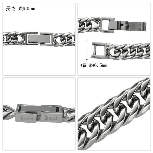 喜平ネックレス 6面 ダブル サージカルステンレス メンズ 幅6.5mm 50cm