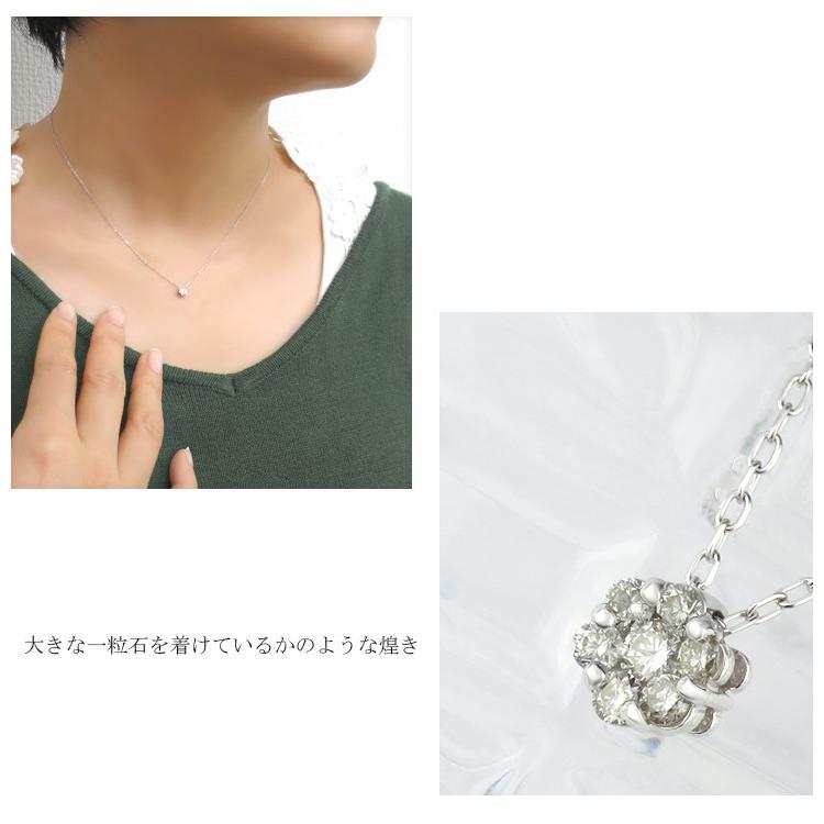K18ゴールド 一粒ダイヤ 0.1ct ネックレス フラワー 天然ダイヤ