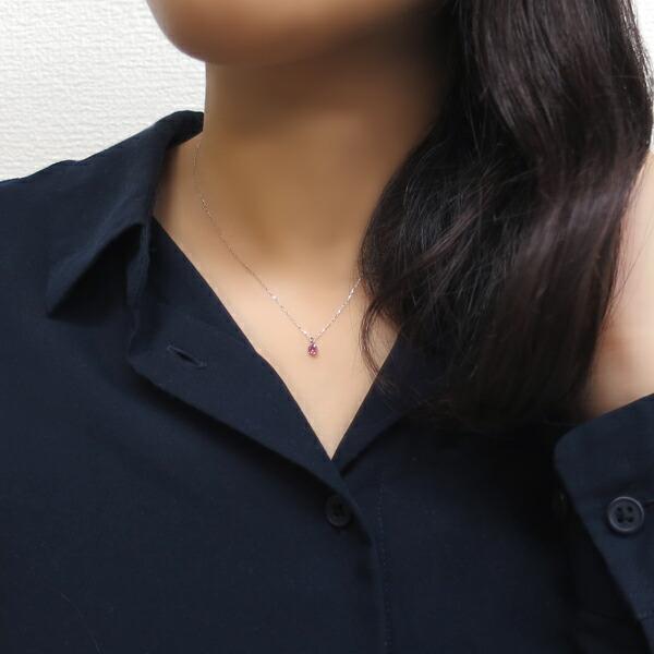 選べる 2カラー 誕生石 12種 K10ゴールド 一粒石 ネックレス 10金 10k WG PG ホワイトゴールド ピンク ゴールド シンプル さりげない 爆買の画像