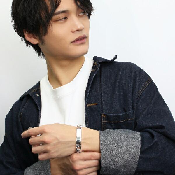 サツルノ プレート 喜平チェーン シルバー ブレスレット 22cm