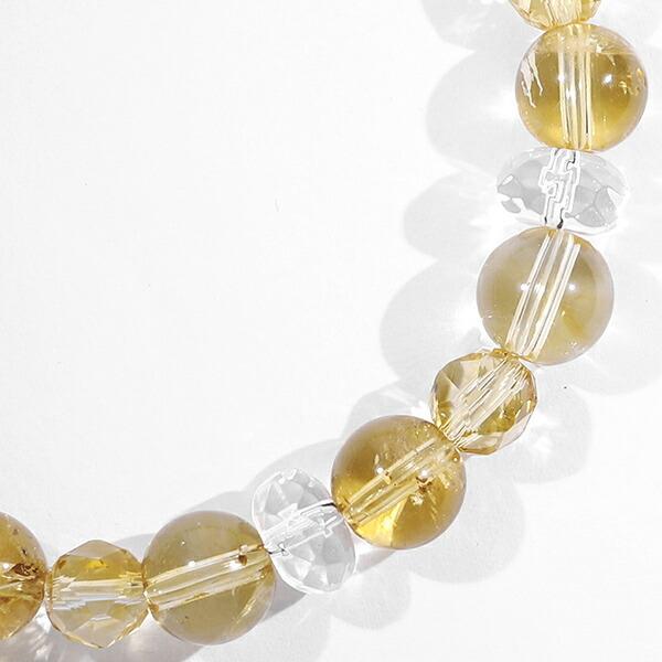 シトリン カット 水晶 ブレスレット 8mm 17cm レディースM サイズ 11月  