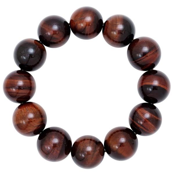 レッドタイガーアイ ブレスレット メンズ 18mm 18cm 3A級 タイガーアイ 数珠 天然石 パワーストーン 男性 虎目石 プレゼント 爆買の画像