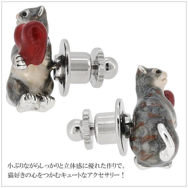 4℃猫型ピンブローチ(シルバー925) ブローチ 猫 ネコ シルバー925 SV925 金属アレルギー対応