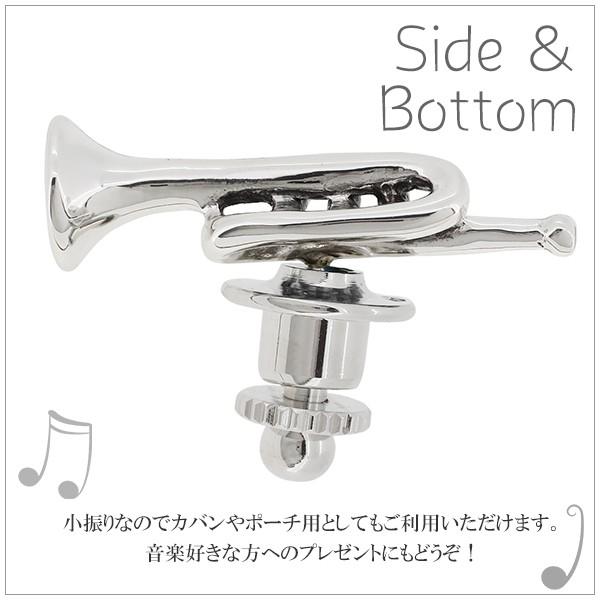 ピンブローチ トランペット 楽器 音楽 シルバー925 メンズ レディース