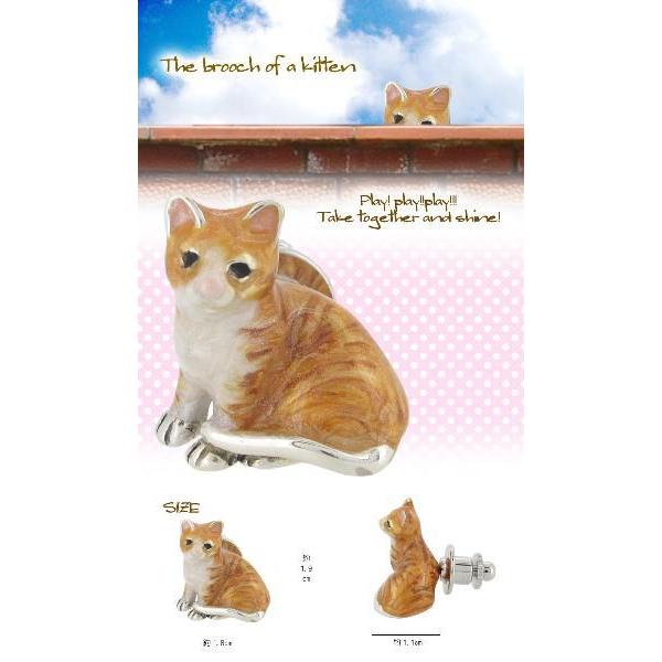 ピンブローチ ネコ 子猫 動物 シルバー925 メンズ レディース