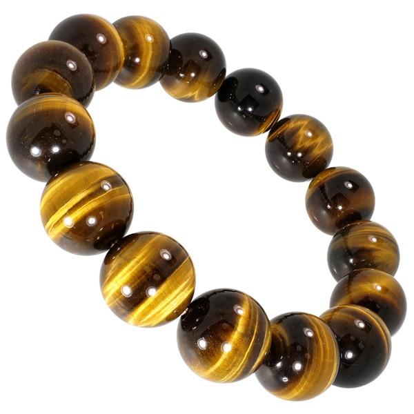 イエロータイガーアイ ブレスレット タイガーアイ メンズ 14mm 18.5cm