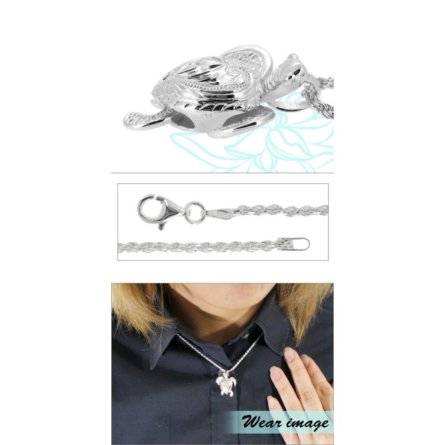 ハワイアンジュエリー ネックレス レディース シルバー 手彫り ホヌ