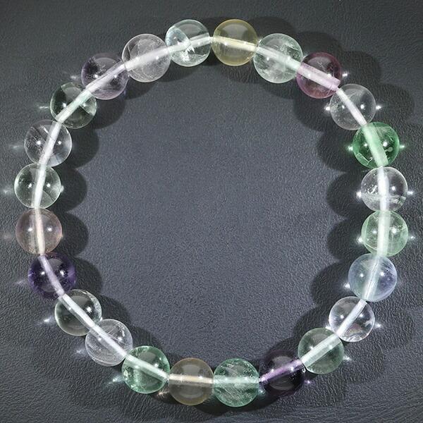 フローライト マルチカラー ブレスレット 8mm 16.5~18.5cm S~LL サイズ