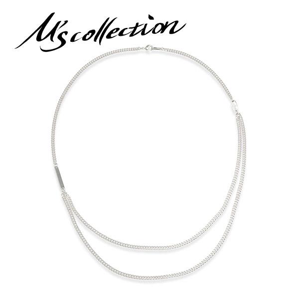 配送員設置送料無料 M S Collection エムズコレクション ロングチェーンネックレス ダブル チェーン デザインチェーン ネックレスチェーン シルバーチェーン 最新の激安 Manzanaresgener Com Ar