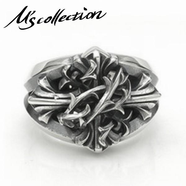 超安い エムズコレクション 男性 おしゃれ メンズ 指輪 リング エムズコレクション リング 人気 Collection M S 十字架 茨 ブランブル クロス シルバー ブランド メンズ 指輪 メンズアクセサリー Dagl Tg