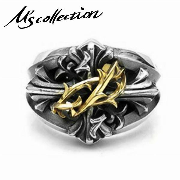 エムズコレクション リング 指輪 メンズ ブランド シルバー ゴールド いばら クロス ブランブル 十字架 M's collection 人気 | M'S COLLECTION