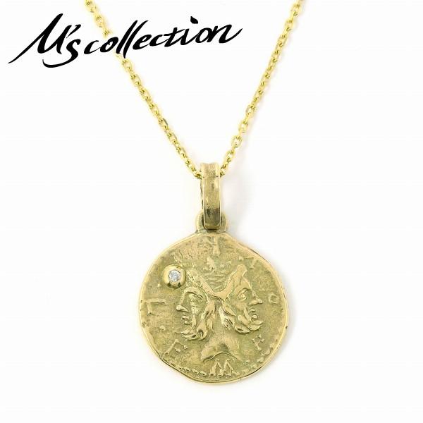 限定セール ゴールド メンズ ネックレス エムズコレクション おしゃれ 人気 Collection M S ネックレス エムズコレクション ダイヤモンド K10チェーン付き ネックレス 10金 ローマコイン メンズアクセサリー Www Construction Gouv Cg