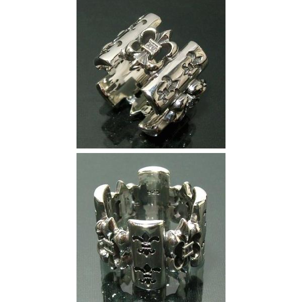 シルバーリング メンズ フォー サイド リリー 16-22号 人気 オシャレ