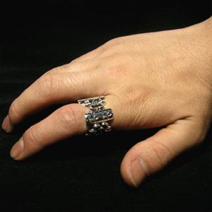 シルバーリング メンズ フォー サイド リリー 16-22号 人気 オシャレ