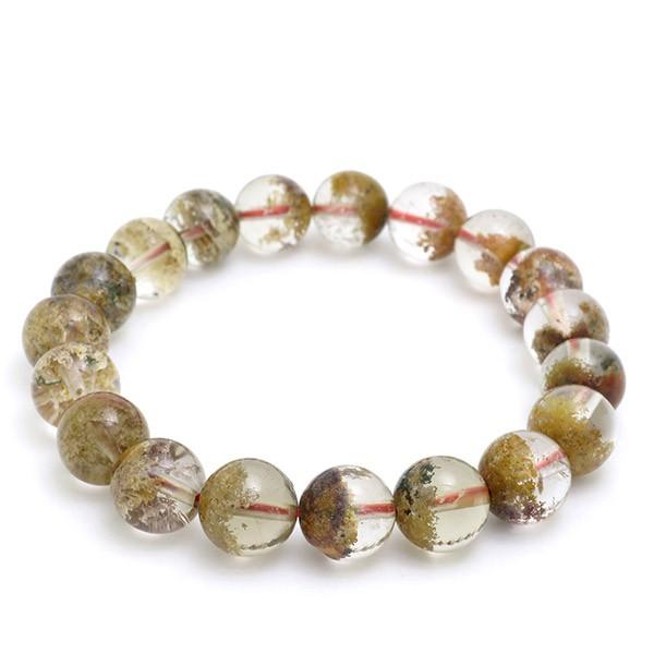 ガーデンクォーツ ブレスレット 10mm 18cm ブラウン 天然石 パワーストーン 水晶 腕輪 数珠 プレゼント