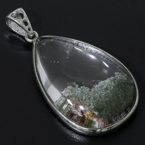 ガーデンクォーツ ペンダントトップ シルバー 雫 天然石