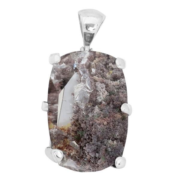 ガーデンクォーツ ペンダントトップ シルバー 貫入水晶 天然石 パワーストーン 水晶 ペンダント ネックレストップ プレゼント 爆買