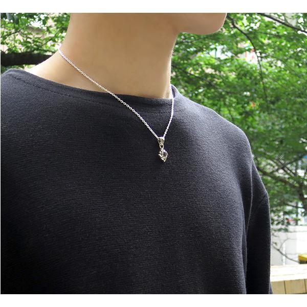 ネックレス メンズ ブランド シルバー フラワー オニキス