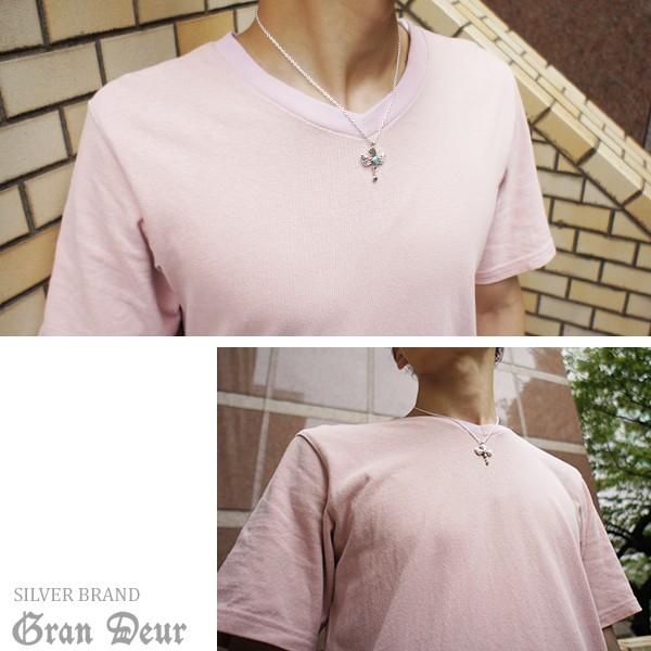 シルバーネックレス メンズ 隼 ファルコン ターコイズ サファイア