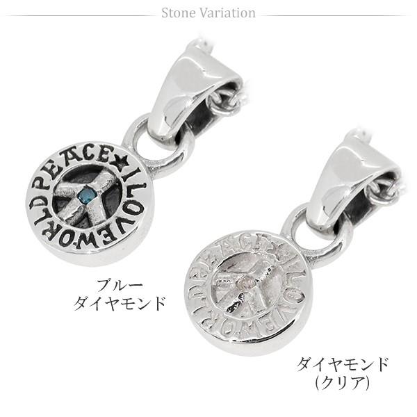 ピースマーク ネックレス メンズ シルバー シンプル ダイヤモンド