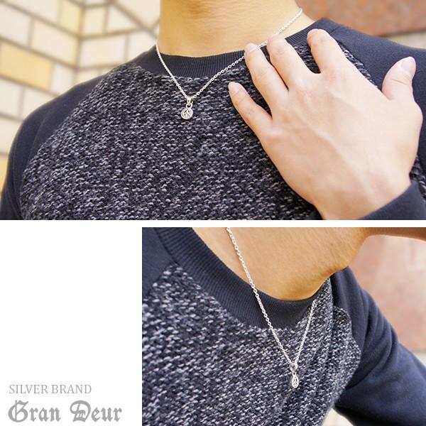 ピースマーク ネックレス メンズ シルバー シンプル ダイヤモンド