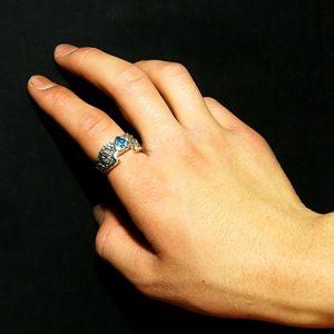 シルバーリング レディース ハート 翼 ブルートパーズ ガーネット 9-17