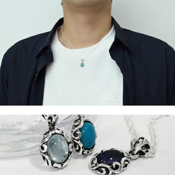 GRAN DEUR オーバルストーン アラベスク シルバーネックレス チェーン