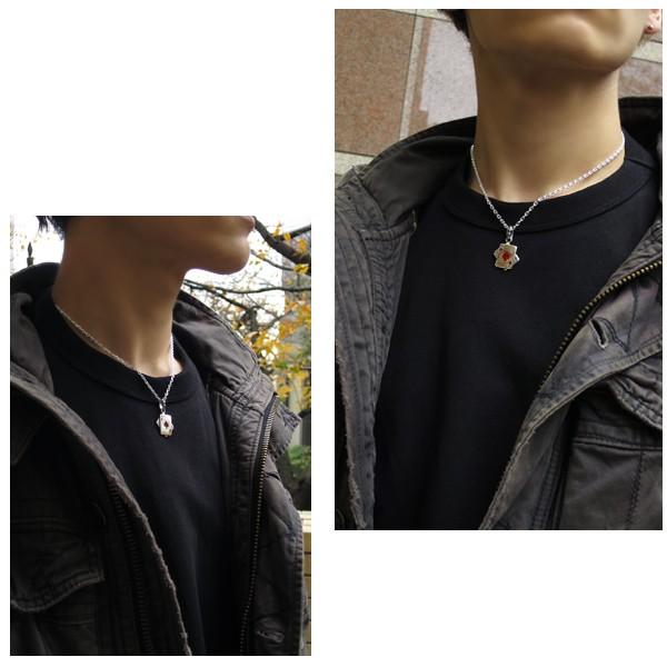 ネックレス ブラックジャック レッド トランプ スペードのA J シルバー