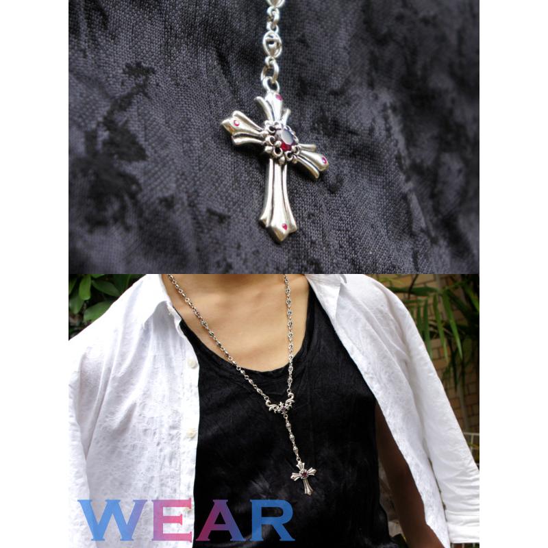 GRAN DEUR リリィ クロス ロードライトガーネット ルビー ブルートパーズ サファイア シルバー ロザリオ オリジナルチェーン付き プレゼント 爆買の画像