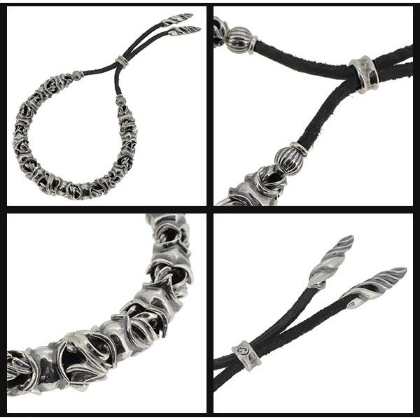 ジゴロウ ブレスレット メンズ ブランド シルバー ダイラネイシス 15-19cm シルバー925 レザーブレスレット GIGOR 人気 爆買の画像