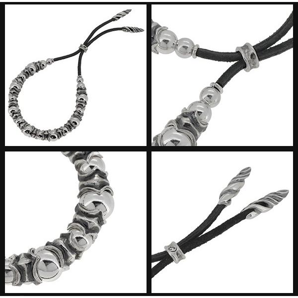 ジゴロウ ブレスレット メンズ ブランド シルバー ネイシス 15-19cm シルバー925 レザーブレスレット GIGOR 人気 爆買の画像