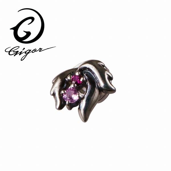 K18 サファイア フィレンツェ彫りリング 15号 作家物 アンティーク調