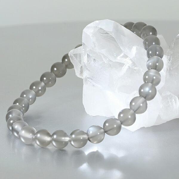 グレームーンストーン ブレスレット 6mm 16.5〜17.5cm S〜L サイズ