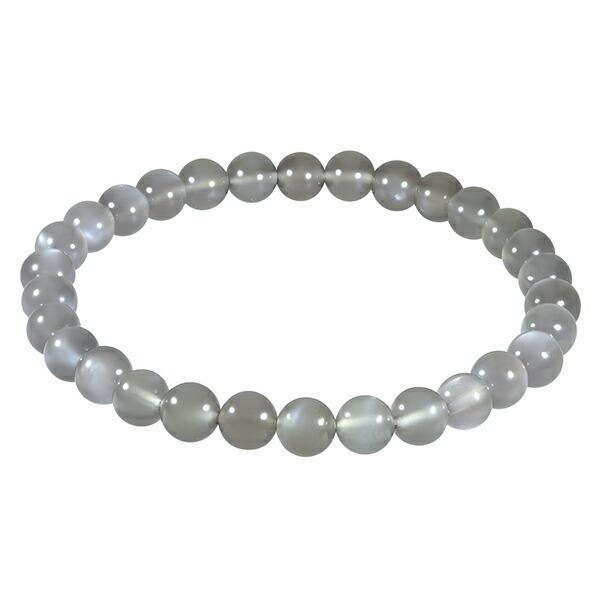 グレームーンストーン ブレスレット 6mm 16.5〜17.5cm S〜L サイズ