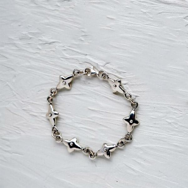 silver925 フラワーブレスレット　78g silver925 フラワーブレスレット 78g silver925 クロス フラワー