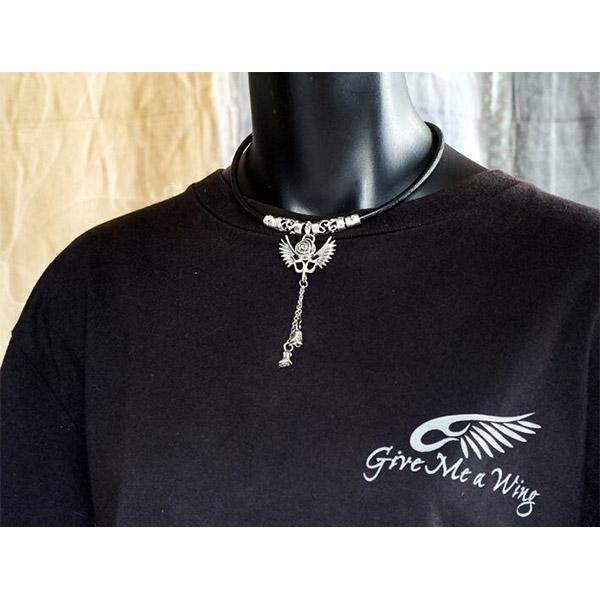 メゾンドアール ホライゾントップ(シルバー)& 黒太紐(レザー