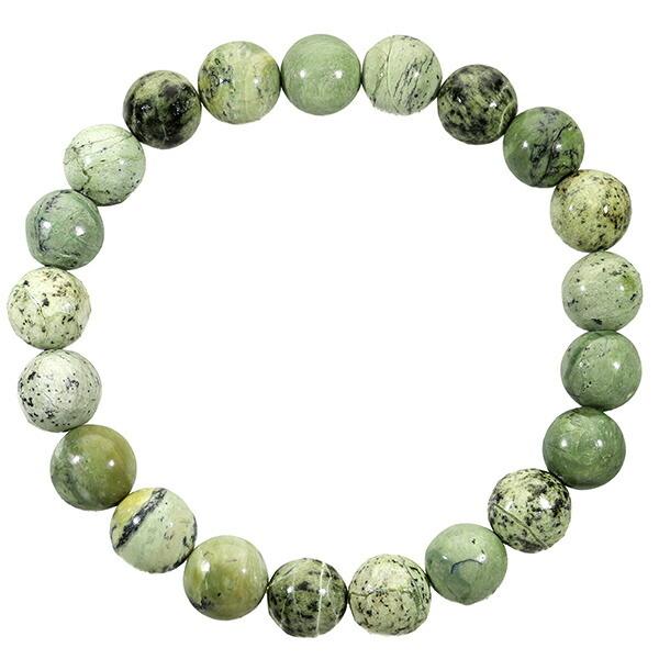 グリーンオパール ブレスレット 10mm 16.5cm〜18.5cm S〜LL サイズ 10