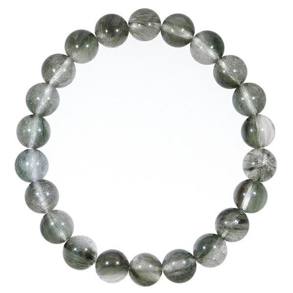 ゴールドルチル、シルバールチル、グリーンルチルのブレスレット グリーンルチル（二酸化チタン） ブレスレット 14.5㎜ 5A